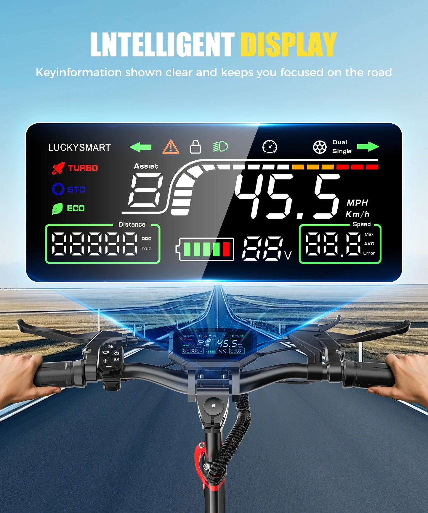 1600W foldable off-road remote 50-kilometer IPX5 waterproof electric scooter with battery disc brake and two-wheel pedals, each