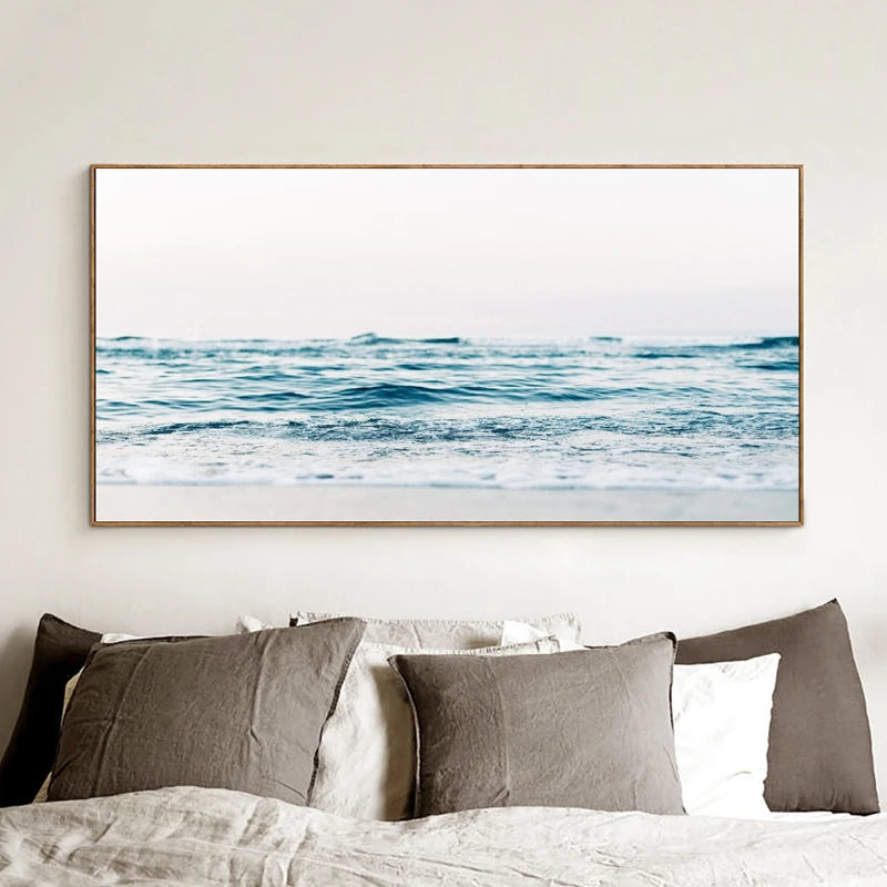 Ocean Photography Prints Modern Wall Art Hamptons Decor Ocean Waves Coastal Landscape Canvas Painting Picture Home Wall Decor