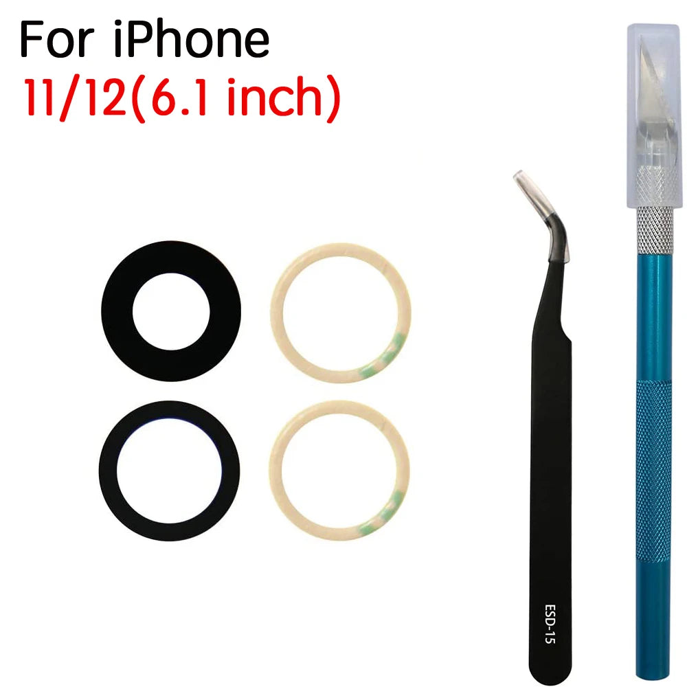 Back Camera Glass For iPhone 11 12 13 14 15 Plus MIni Pro Max Rear Camera Lens With Adhesive And Remove Tools Replacement