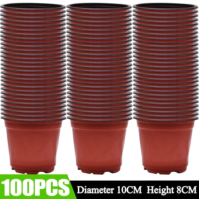 Plastic Seeding Nursery Pot Black Red Plants Nursery Pots Seedling Cups Grow Box Planters Home Garden Potted Container Wholesale