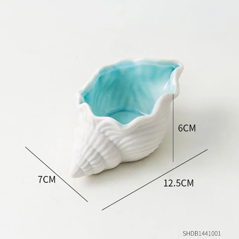Ceramic Conch Storage Shell Ceramic Tray Craft Decoration Home Decoration Room Decoration Jewelry Key Organizer Gift