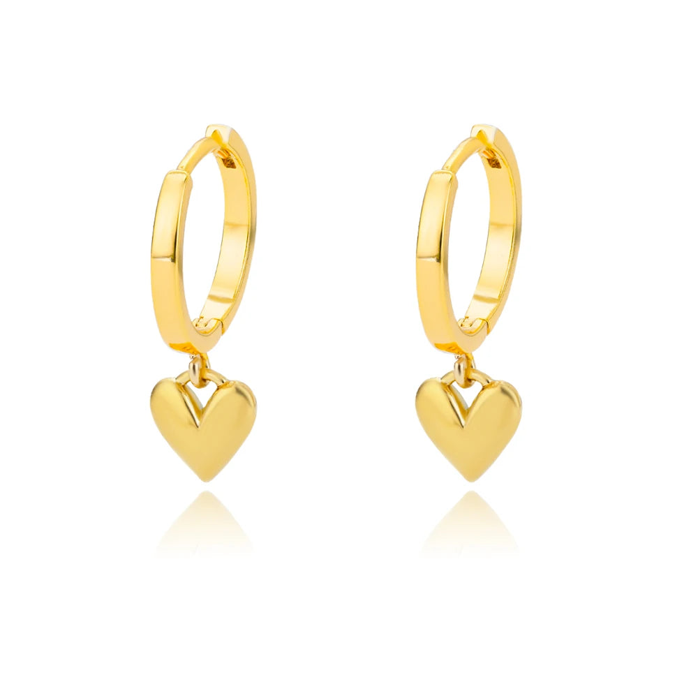 Simple Heart Drop Earrings For Women Stainless Steel Brand Fashion Ear Cuff Piercing Dangle Earring Jewelry Gifts Bijoux Femme