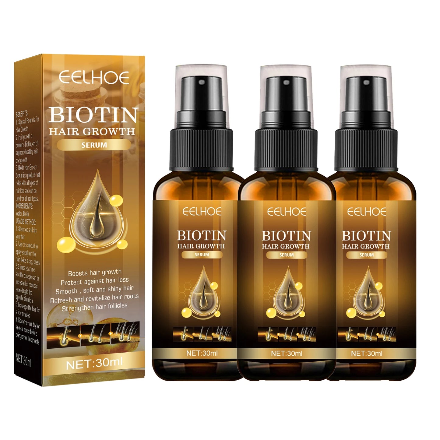 1/3/5 Box Magic Biotin Hair Serum Strengthen Smoothing Deep Nourishing Frizzy Hair Product Damaged Repair Spray Hair Oil Serum