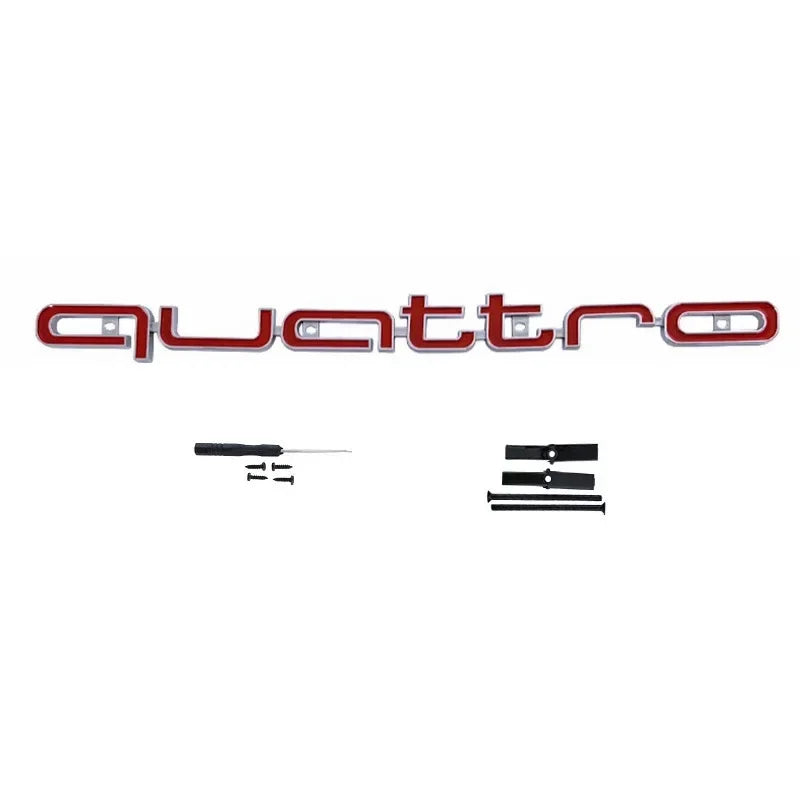 Quattro Emblem 3D ABS Car Front Grille Emblem For Audi A3 A4 A5 A6 A6L A7 A8 Q3 Q5 Q7 S3 S4 S5 RS3 RS4 RS6 Badge Accessories