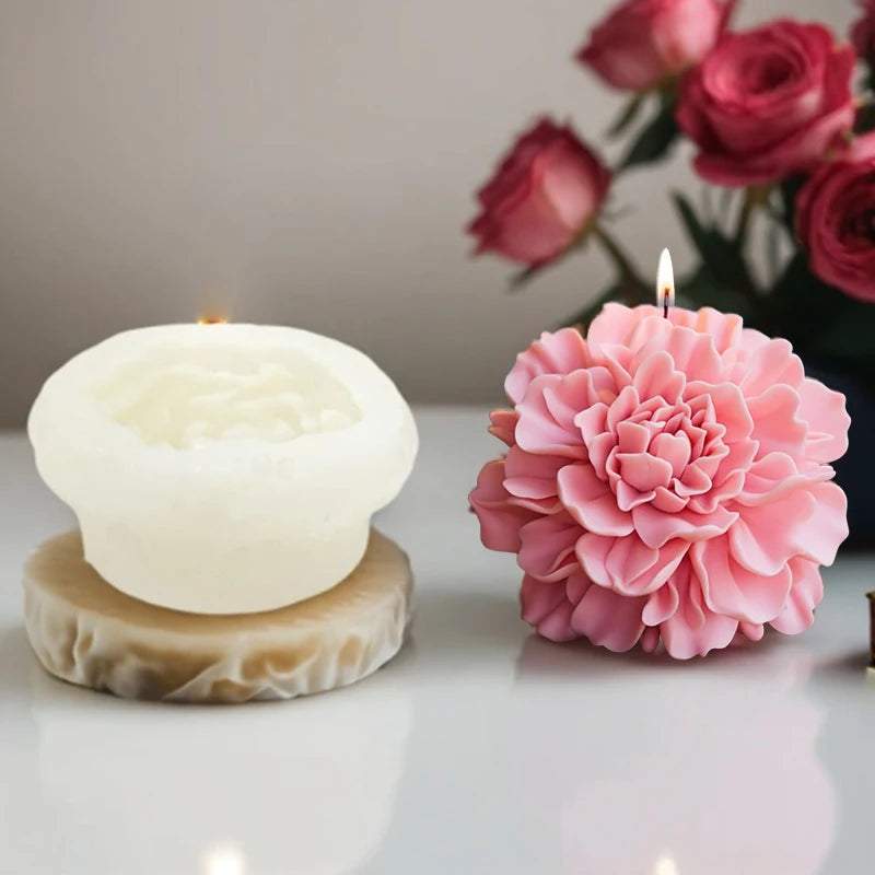 Hibiscus Flower Mold for Candle & Soap, Flat Base, Clear Texture, Easy to Demold & Clean, DIY Aromatherapy/Decoration, Essential