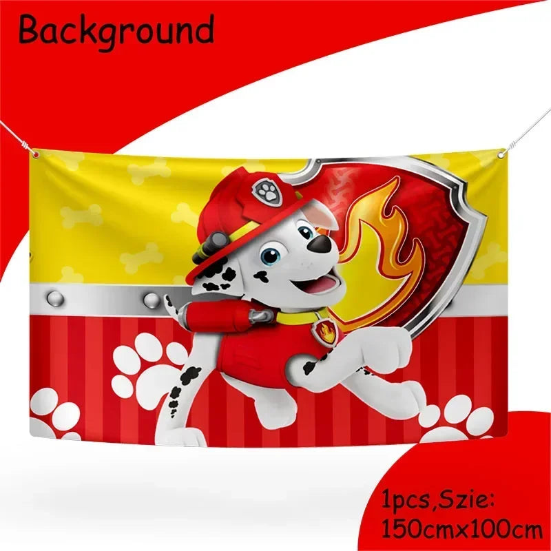 paw patrol cartoon Birthday Party Decoration paw marshall theme Balloon Banner Cake Topper Party Supplies for Baby Show