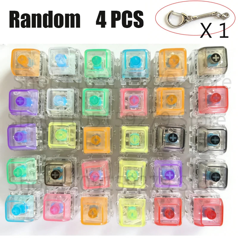 /LED free assembly keyboard keychain Fidget toy crystal clicker sensory toy stress relief keyboard keychain adult children's toy