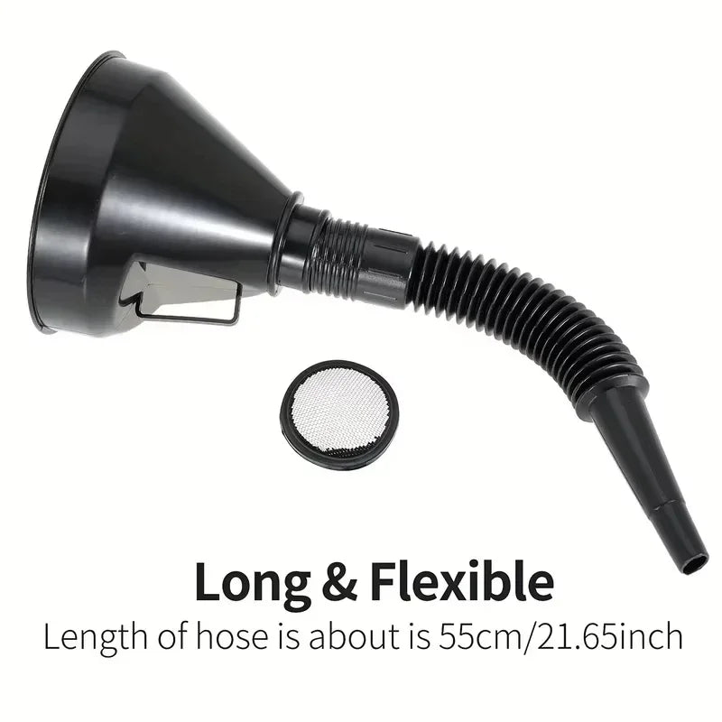 1 pc Multi Functional Flexible Funnel: Spill-Proof Oil Changing Tool with Wide Mouth & Handle automobile