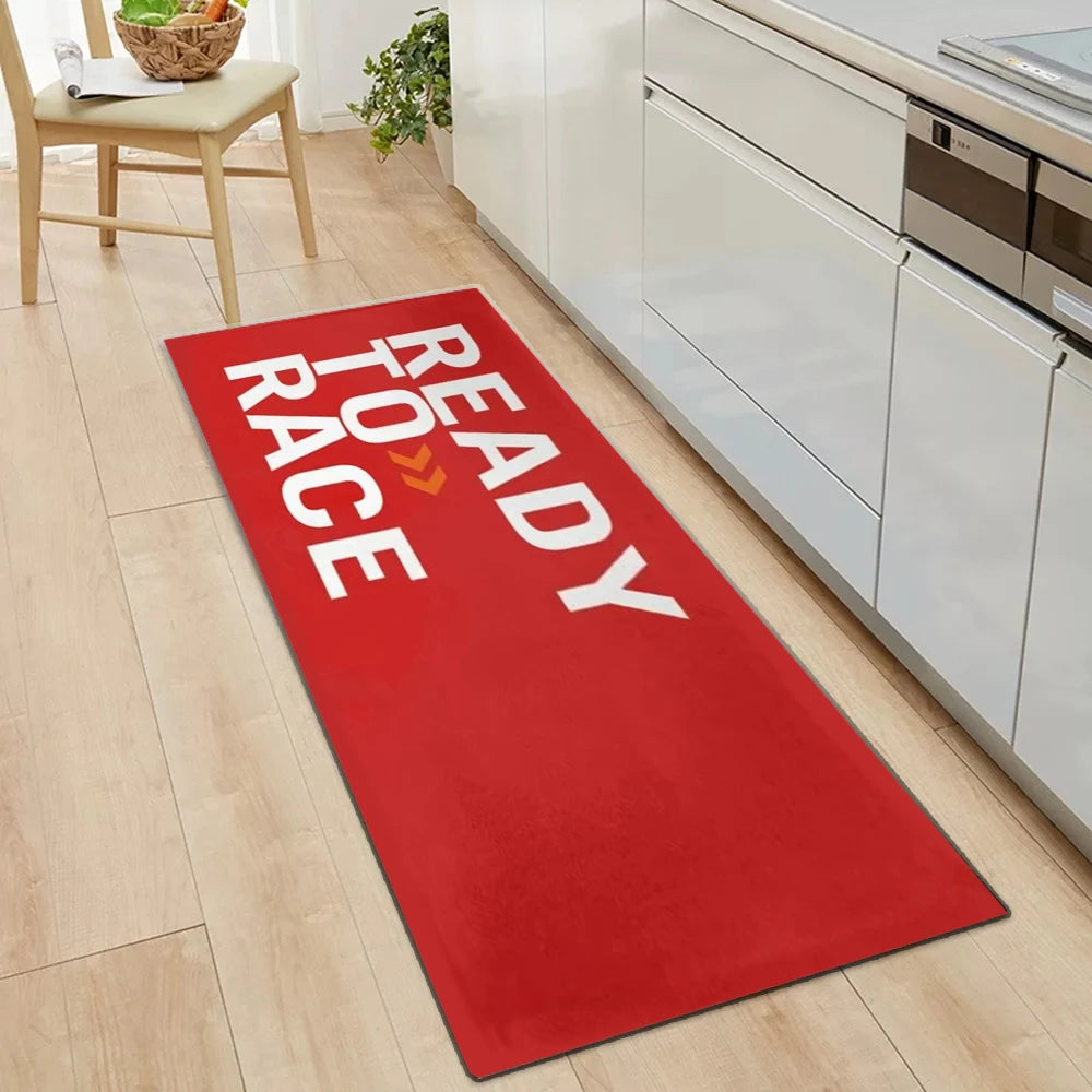Ready To Race Motorcycle Carpet Garage Mat Racing Motorcycle Display Mat Cool Moto Display Hallway Anti-slip Home Decoration