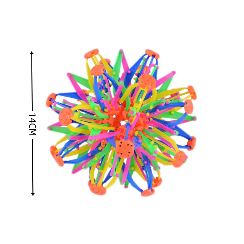 Kids Magic Telescopic Ball Outdoor Flower Expandable Retractable Ball Colorful Sensory Fidget Toy Parent Child Interaction Toy