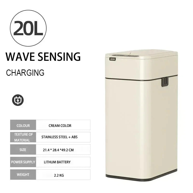 Smart Trash Can 15L 20L 30L 40L 50L 60L Stainless Steel Waste bin High Trash Cans Garbage Bin for Kitchen Trash Can Wastebasket