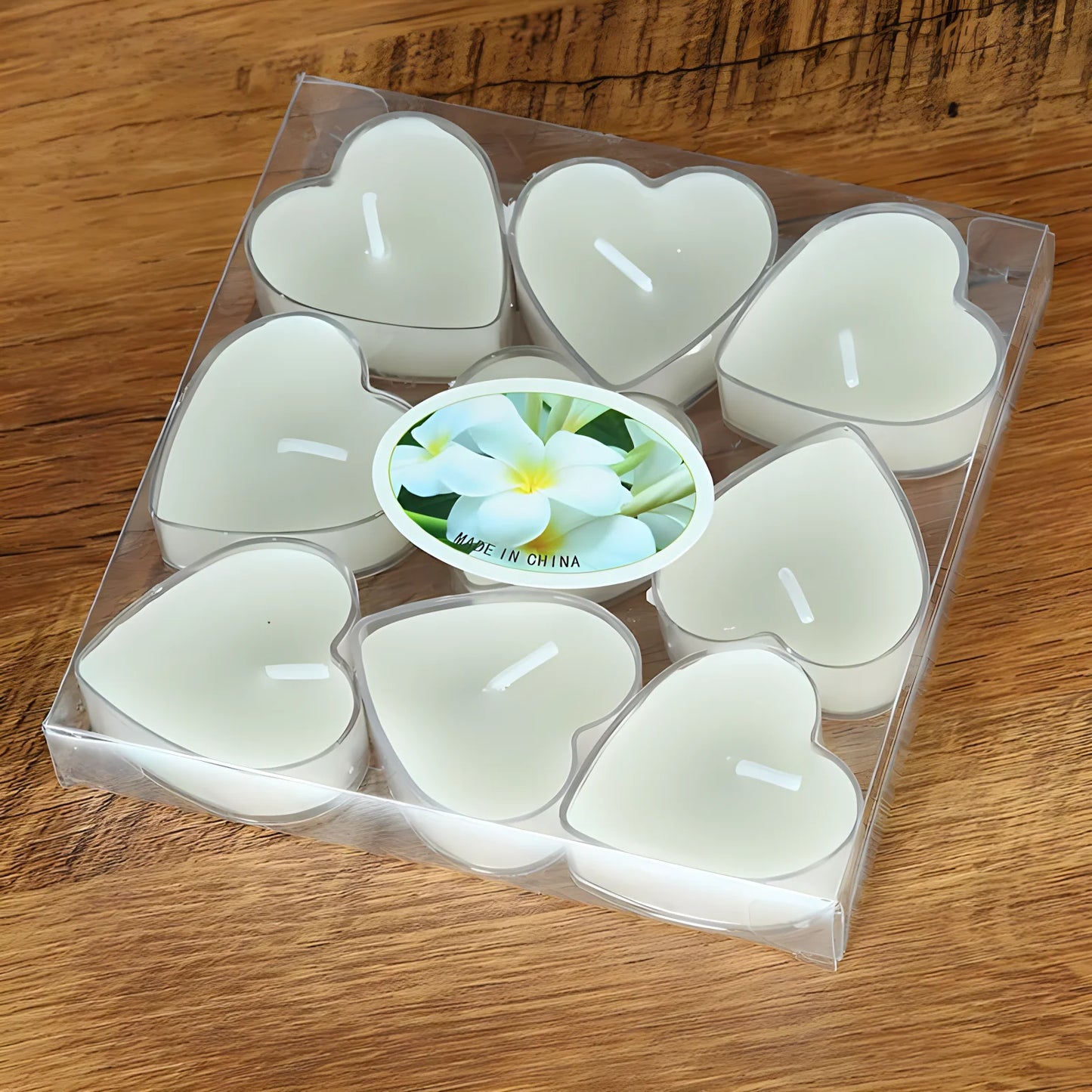 9Pcs Scented Aromatic Candle Smokeless Light Tea Wax Candles Gift Heart-Shape Wedding Festival Party Home Decoration Supplies