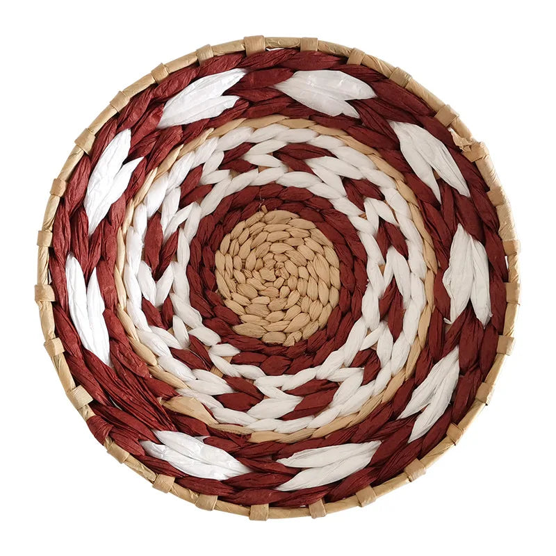 Bohemian style straw wall decoration, background wall decoration, sofa bedside handwoven hanging decoration