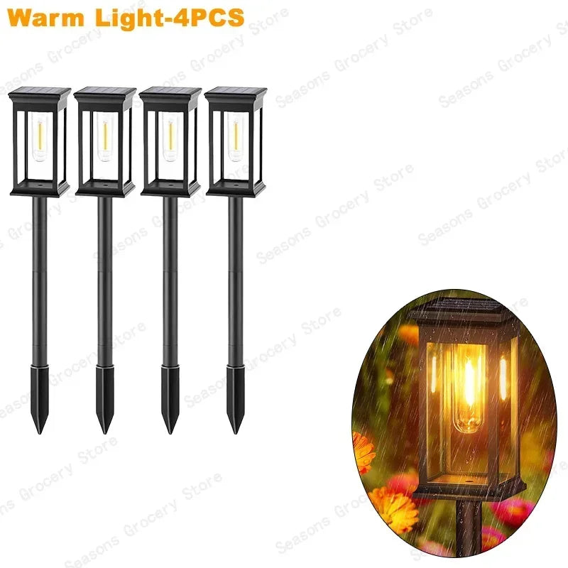 Waterproof LED Solar Lights for Garden Yard Driveway - Automatic Pathway Lighting Outdoor Landscape Lighting Auto On/Off at Dusk