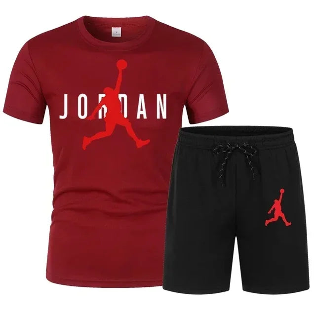 Summer Popular Men's T-shirt+shorts Suit Men Sports Suit Printing Casual Fashion Short-sleeved T-shirt Set Men Joggers Suit Set