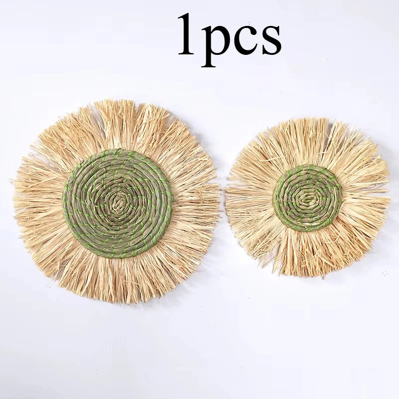1pcs Straw Wall Decorations Wall Decorations Thatch Woven Wall Decorations Moroccan Style Decorations Bedside Hangings