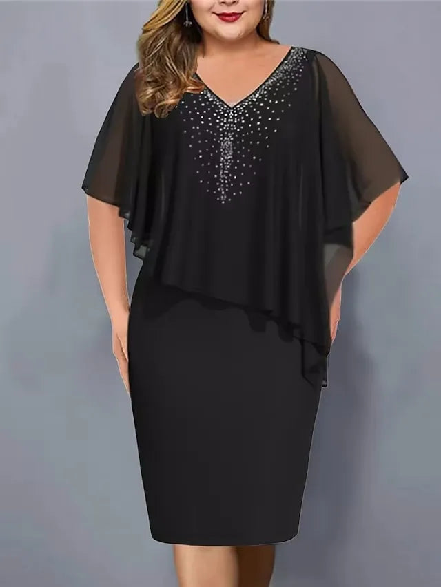 Summer New Women's Sexy V-neck One-step Skirt Chiffon Shawl Sexy V-neck Fashionable Hot Stamping Dress For Women