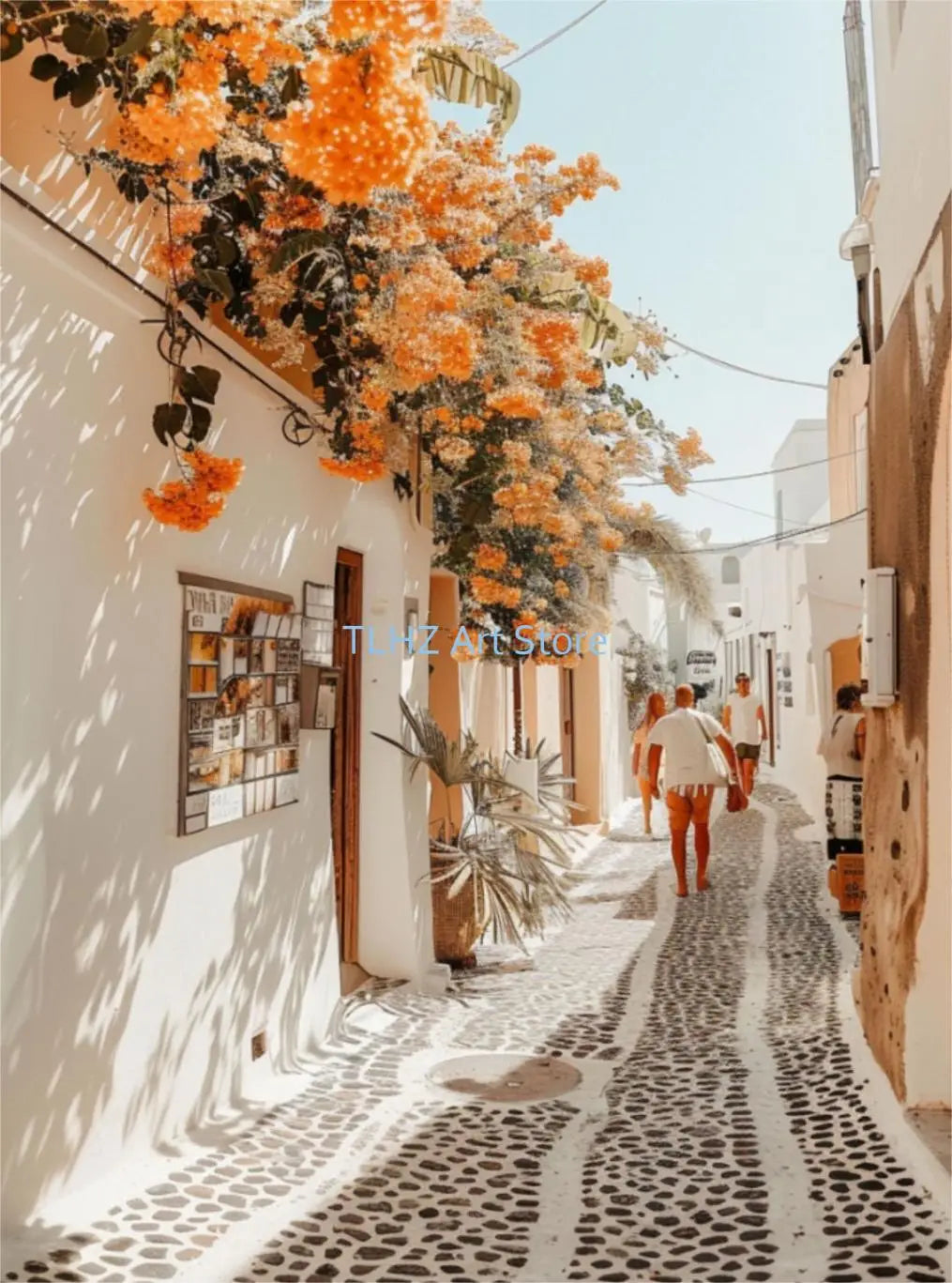 Modern Greece Summer Coast Santorini Travel Landscape Posters and Prints Canvas Printing Wall Art Picture for Living Room Decor