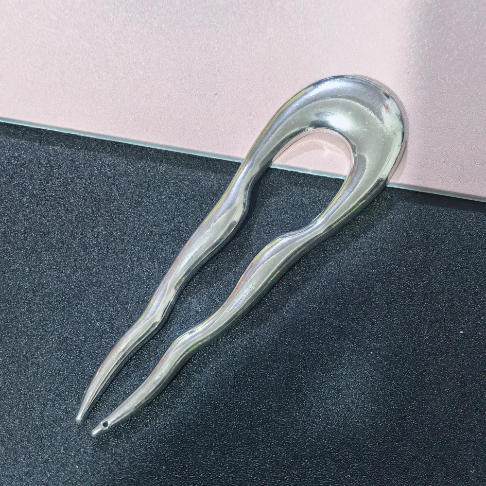 Vintage Metal U-Shaped Hair Fork Fashion Geometric Irregular Alloy Hairpin Clips Headwear Women Girls Simple Hair Sticks Gifts