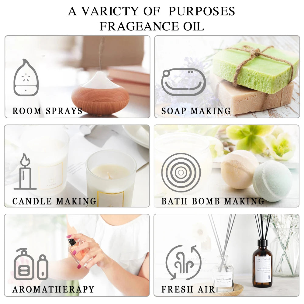 MAYJAM 10ml 30ml 100ml Essential Oil Bergamot Lavender Jasmine Eucalyptus Vanilla Sandalwood Fragrance Oil for Diffuser Candle