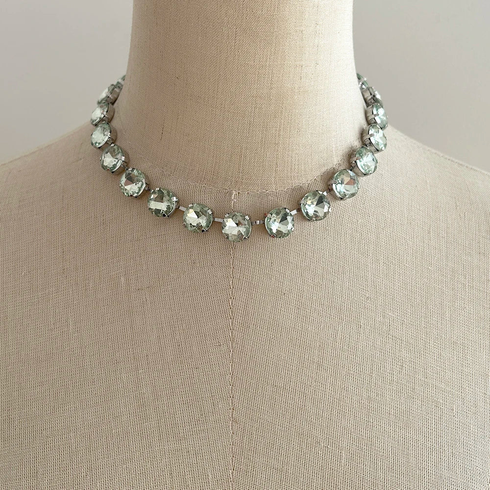 Luxury Shiny Crystal Claw Chain Necklace Multi-Color Optional Bohemian Exaggerated Clavicle Chain Big Bib Necklace Wholesale