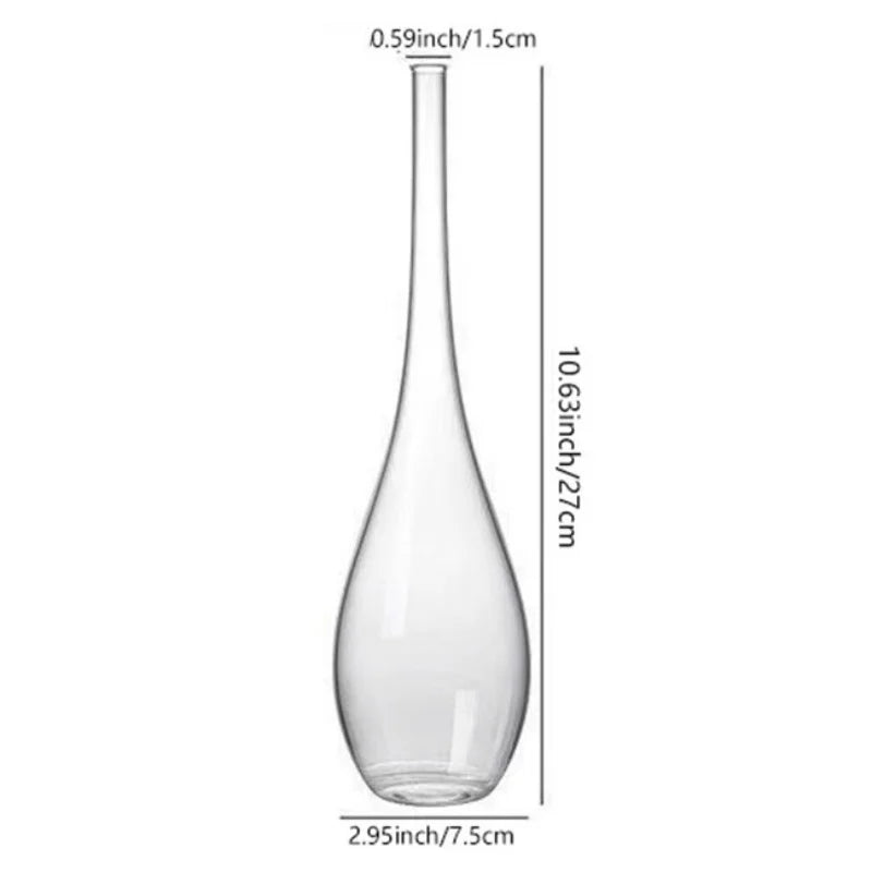 Contemporary Glass Bud Vases Zen Home Decor Transparent Cylinder Shaped Vase for One-Branch Ikebana Arrangements Tabletop Center