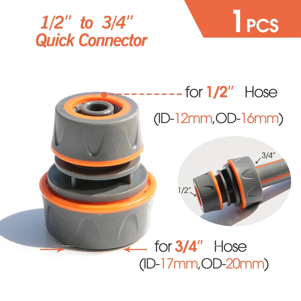 Garden Hose Quick Connector 1/2 3/4 Inch Pipe Coupler Stop Water Connector for Car Wash 20/16mm Irrigation Tube Repair Joints