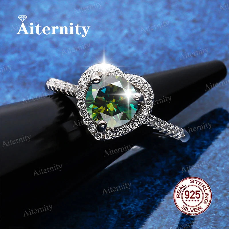 Moissanite And Zircon Ring D VVS1 Adjustable Size S925 Sliver Wedding Rings for Women Jewelry Party Fashion Top Quality Ring