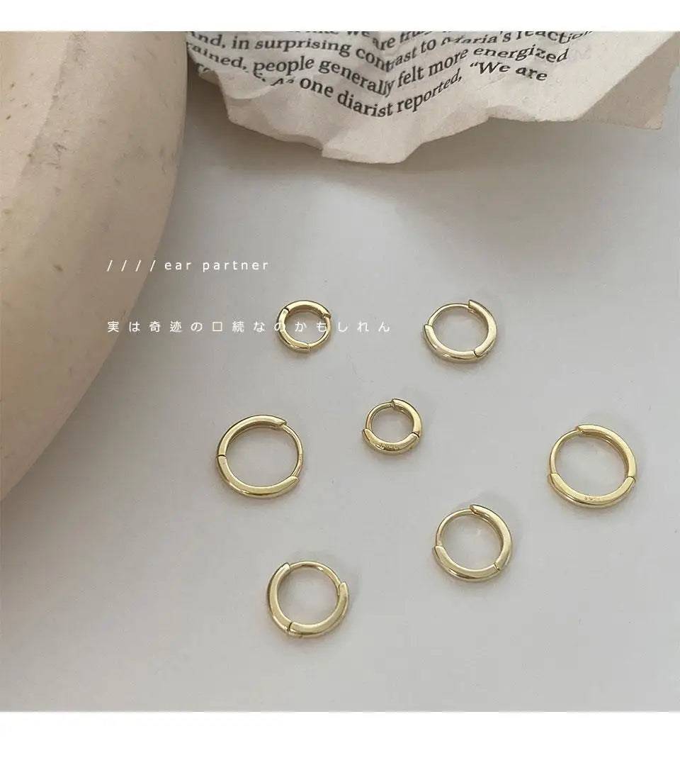 Real 925 Sterling Silver Minimalist Bohemian Round Earring for Women Hoop Earring Jewelry Accessories
