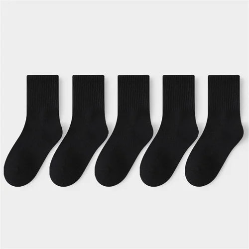 5Pairs/Set 3-13Years Baby Girls Boys Casual Sports Socks Soild Soft Cotton Four Season School Socks Black White Gray Kids Socks