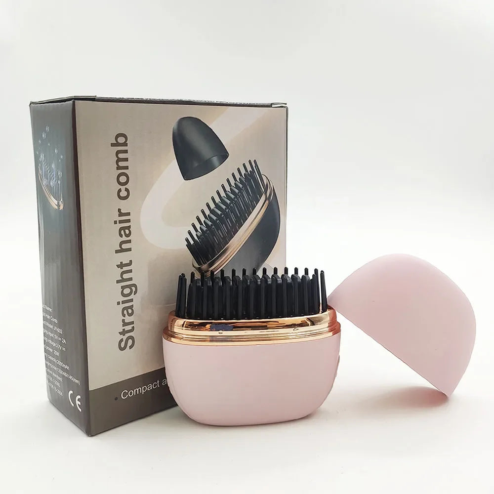 New Wireless Straightening Comb Portable USB Charging Hair Straightener Brush Heating Plates Comb for Smooth Styling Hair Styler
