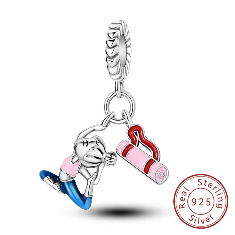 Fit Original 925 Sterling Silver Charms Beads Bow Perfume Bottle Pink Charms for Women Fine DIY Birthday Jewelry Gifts