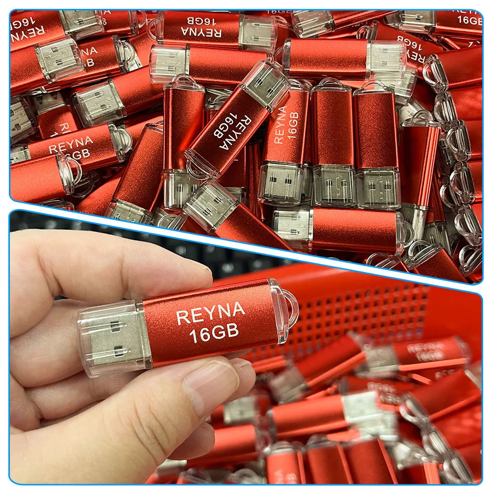100 Pack USB Flash Drive Free Logo 128GB 64GB 32GB 16GB 8GB 4GB Waterproof Pen Drive Memory Stick 2.0 Disk Colorful Pendrive