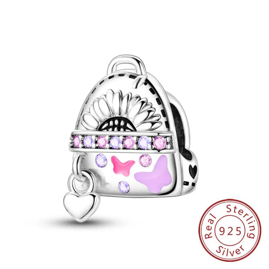 Fit Original 925 Sterling Silver Charms Beads Bow Perfume Bottle Pink Charms for Women Fine DIY Birthday Jewelry Gifts
