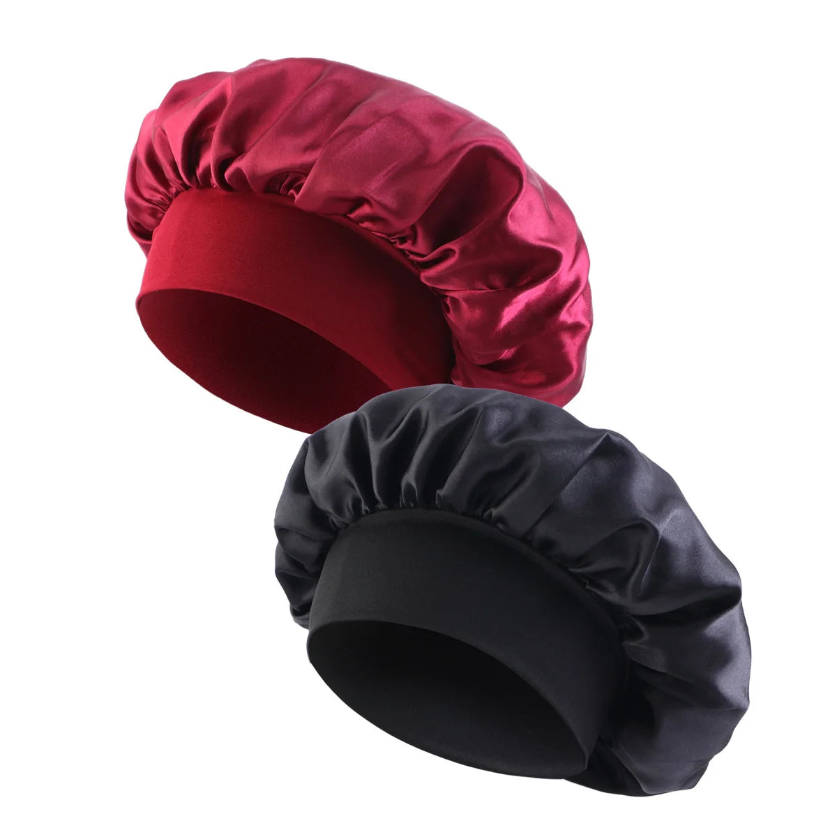 New Women's Satin Solid Wide-brimmed Sleeping Hat