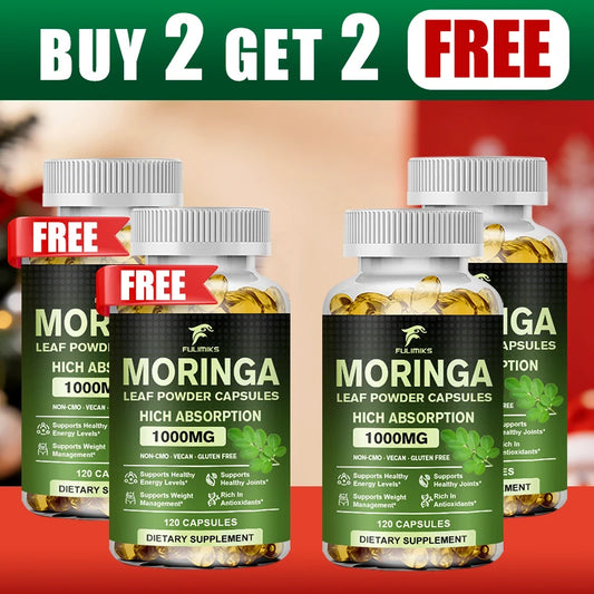 Buy 2 Get 2 Free! Pure Moringa Leaf Powder Supplement Energy, Metabolism and Immune Support,Weight Management, Non-GMO