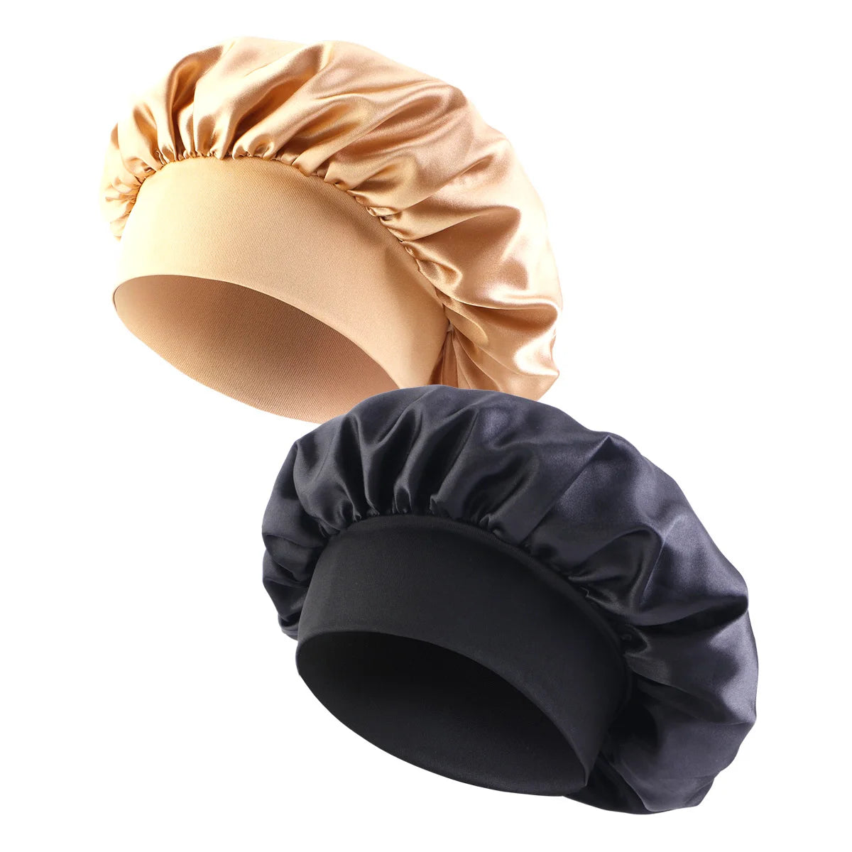 New Women's Satin Solid Wide-brimmed Sleeping Hat