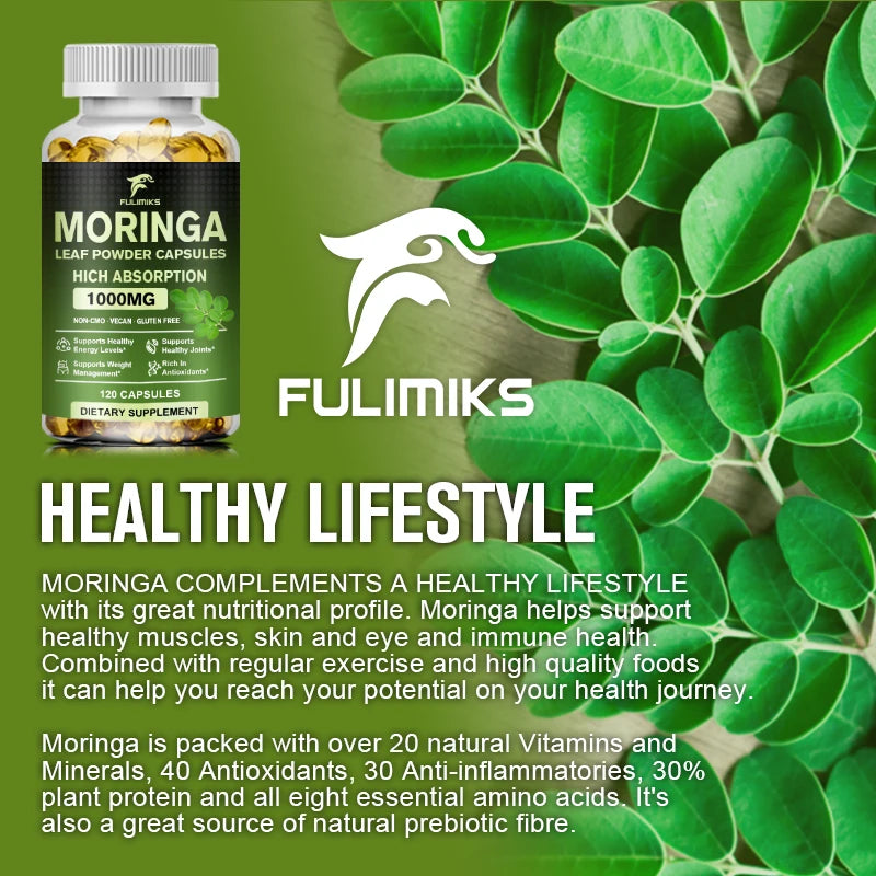 Buy 2 Get 2 Free! Pure Moringa Leaf Powder Supplement Energy, Metabolism and Immune Support,Weight Management, Non-GMO