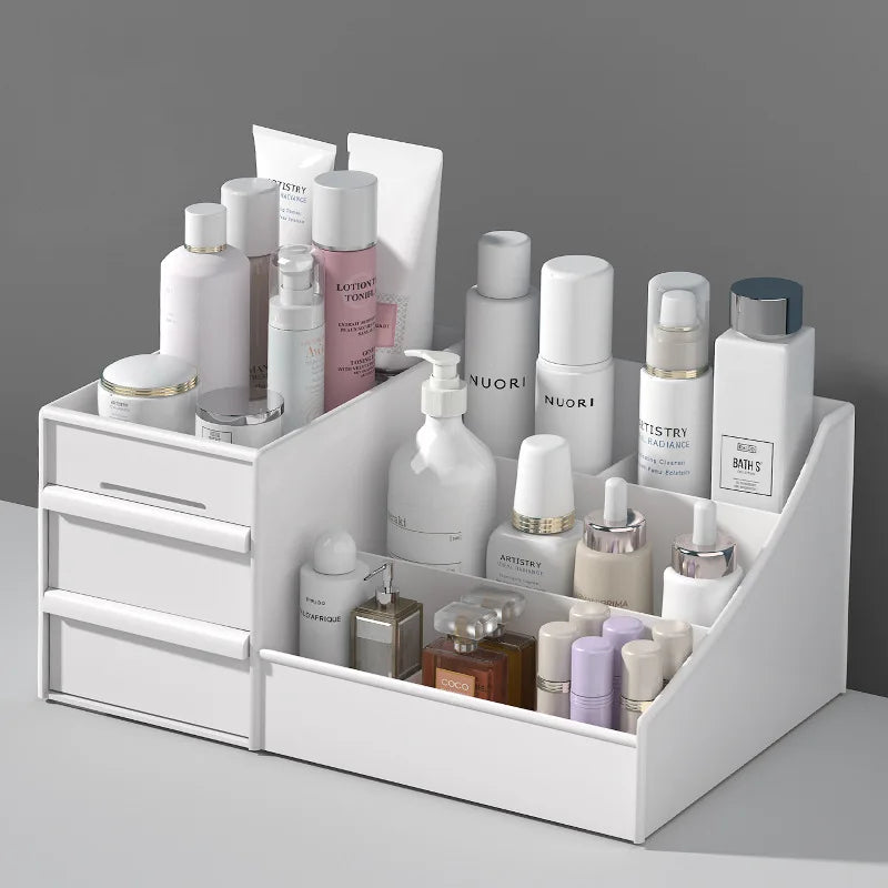 European New Drawer Cosmetic Case Dorm Organization Plastic Storage Rack Cosmetics Skin Care Dresser Table Storage Box