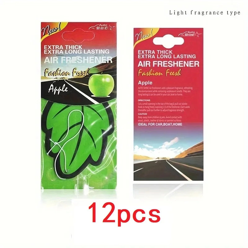 3-60pcs Car Air Freshener Natural Scented Tea Paper Auto Hanging Vanilla Perfume Fragrance Leaf Shape Car Accessories Interior