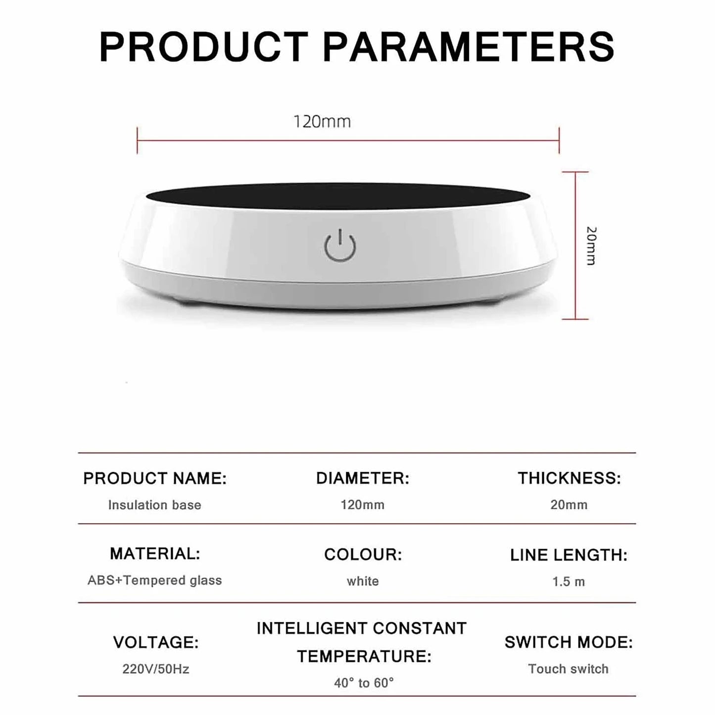 Xiaomi Mug Heater Coffee Mug Cup Warmer Smart Heating Pad Large Heating Plate Warm Mat Constant Temperature Gravity-Induction