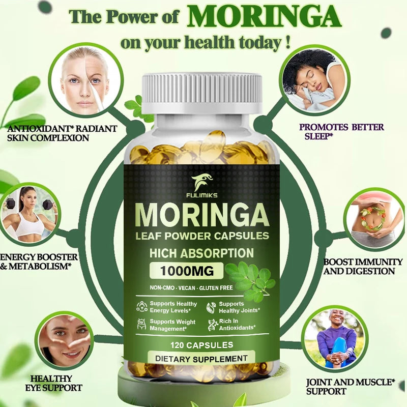 Buy 2 Get 2 Free! Pure Moringa Leaf Powder Supplement Energy, Metabolism and Immune Support,Weight Management, Non-GMO