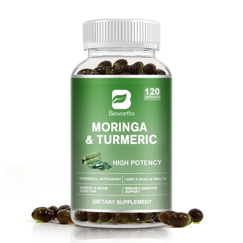 Beworths 100% Green Food Organic Moringa Capsules Antioxidant Support Digestive and Immune Health Brain and Joint Health