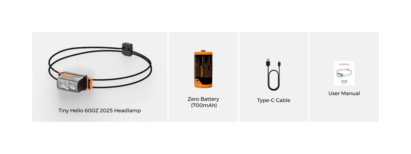 FLEXTAIL TINY HELIO 600Z - Headlamp, Headlight with Replaceable 700mAh Battery for Outdoor Camping Fishing Hiking Riding (2025)