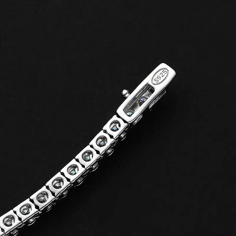 KNOBSPIN Moissanite Tennis Necklace for Woman Wedding Jewely with Certificate 925 Sterling Sliver Plated 18k White Gold Necklace