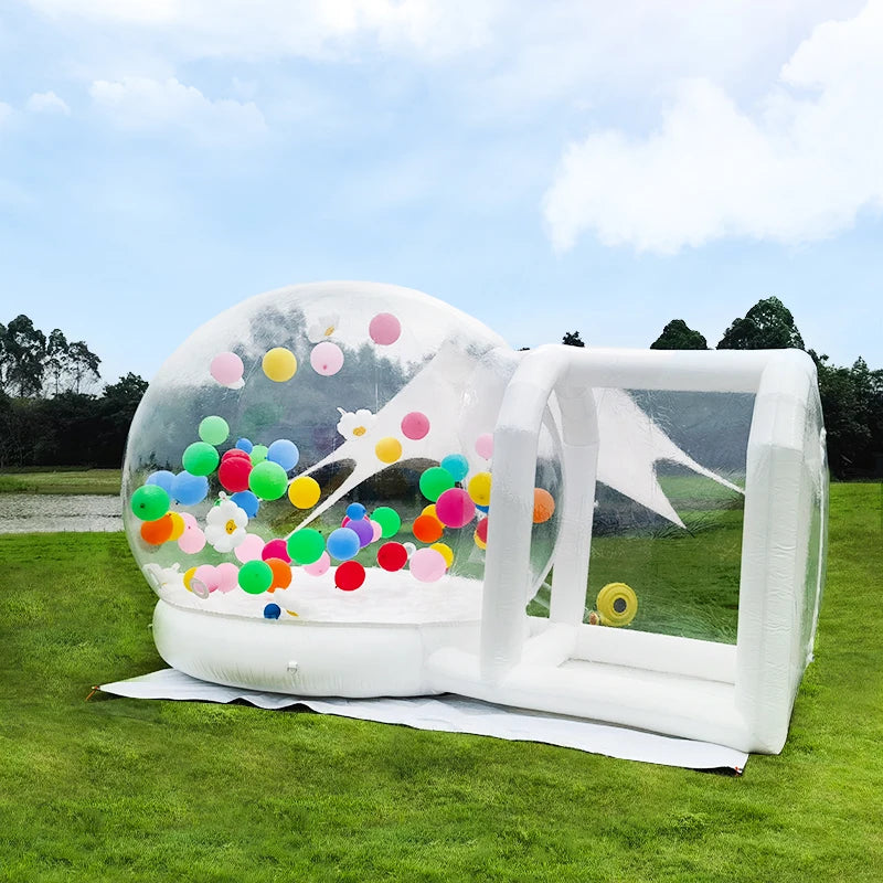 Inflatable Bouncy Bubble House Kids Play with Blower Balloon Transparent PVC Outdoor Dome Tent Bouncer for Chlidren Toys