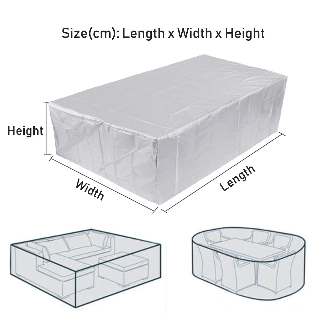 Outdoor Waterproof Garden Furniture Covers Patio Rain Snow Garden Cover for Table Sofa Chair Gray Big