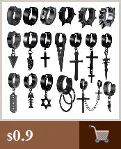 Small Black Punk Stud Earrings For Women Men Boy 2020 New Fashion Zircon Geometry Stainless Steel Jewelry Accessories Earrings
