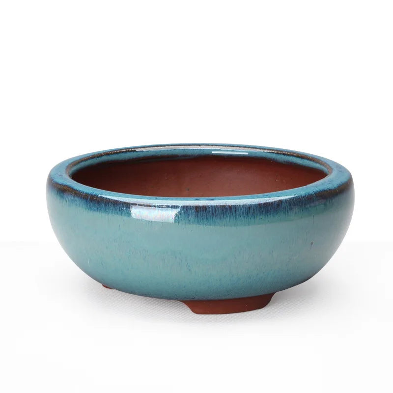 Chinese Style Bonsai Pots Breathable Stoneware Bonsai Pots With Holes Chinese Style Bonsai Training Flowerpot Ceramic Crafts