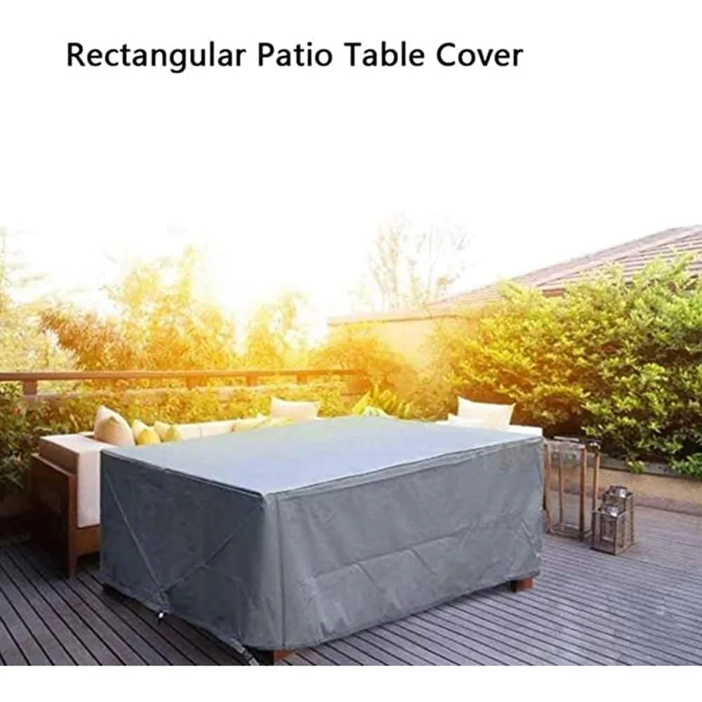Outdoor Furniture Cover with Handles and Durable Hem Cord   Waterproof UV Resistant Fabric Table and Chair Sofa Covers
